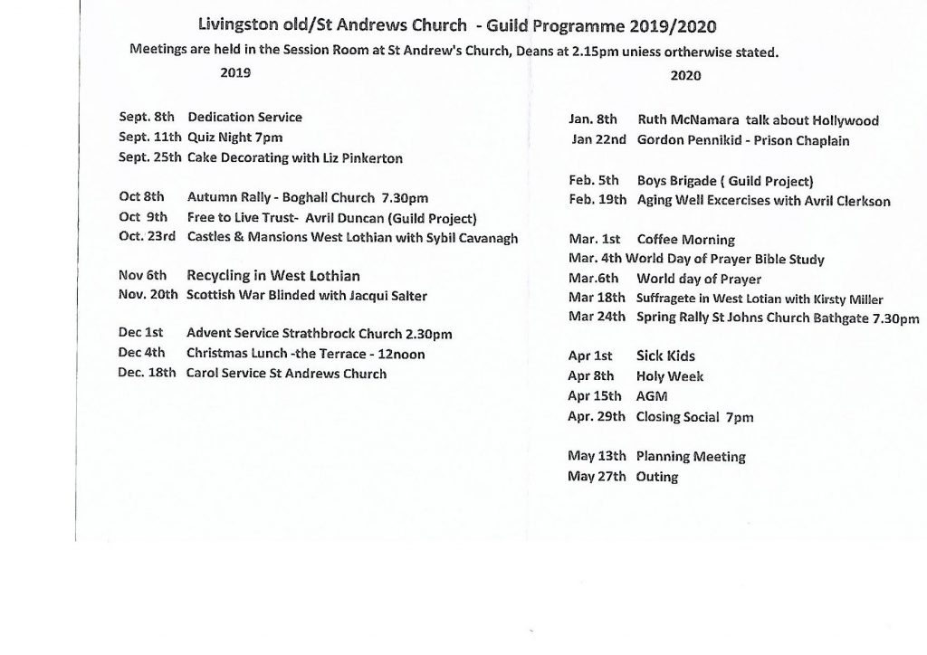 THe Guild Programme: 2019-20